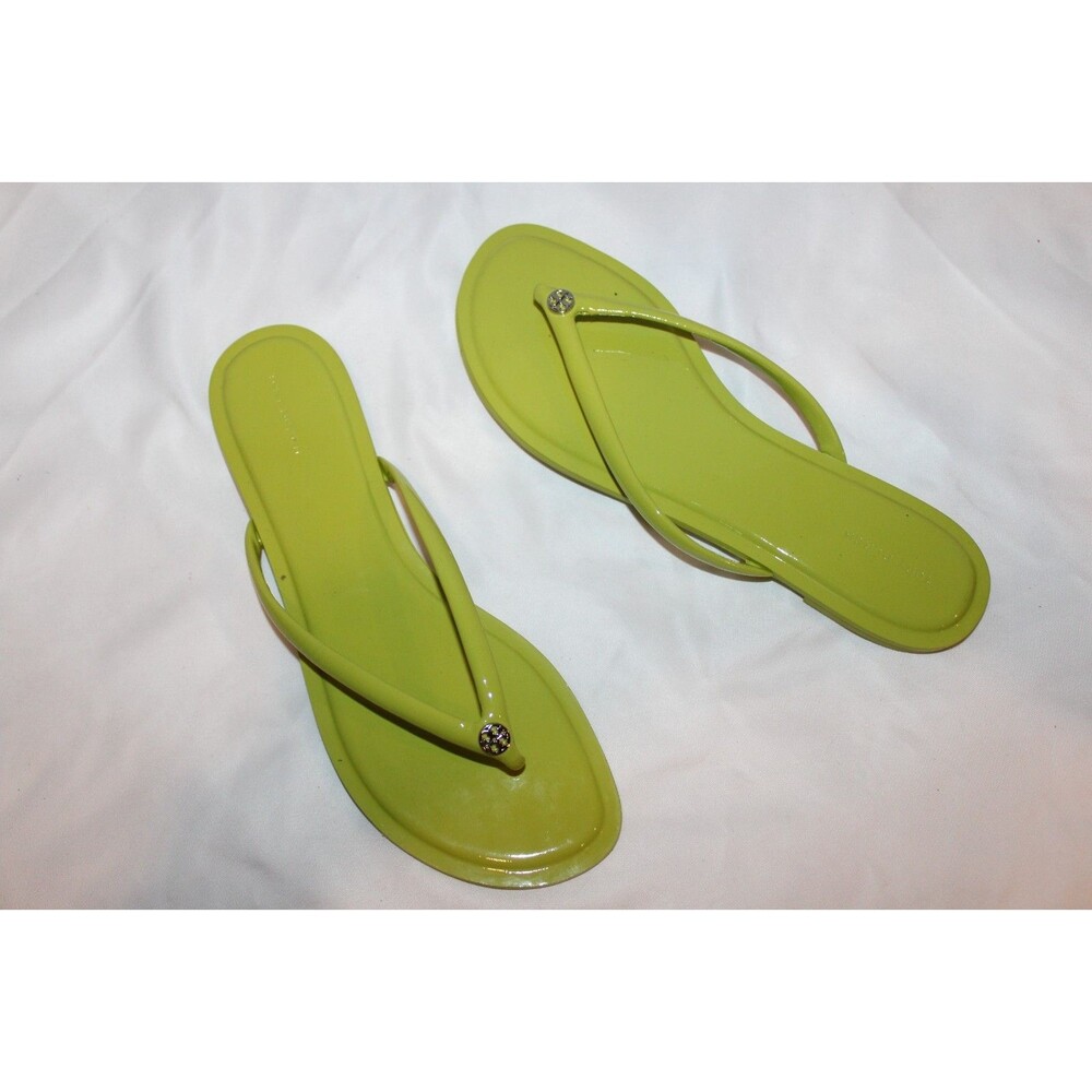 TORY BURCH JELLY THONG SANDALS NWOB CR LIME GREEN SZ 11